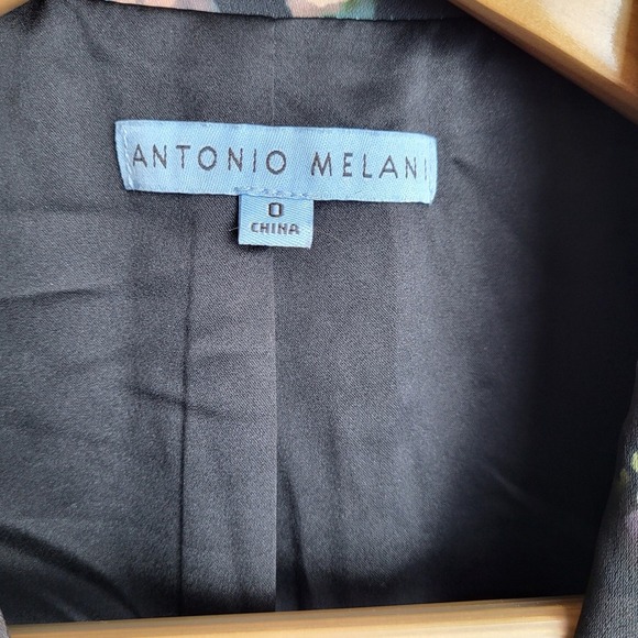 Antonio Melani Womens Size 0 Floral Print Blazer Abstract Career Business Jacket - Picture 2 of 9